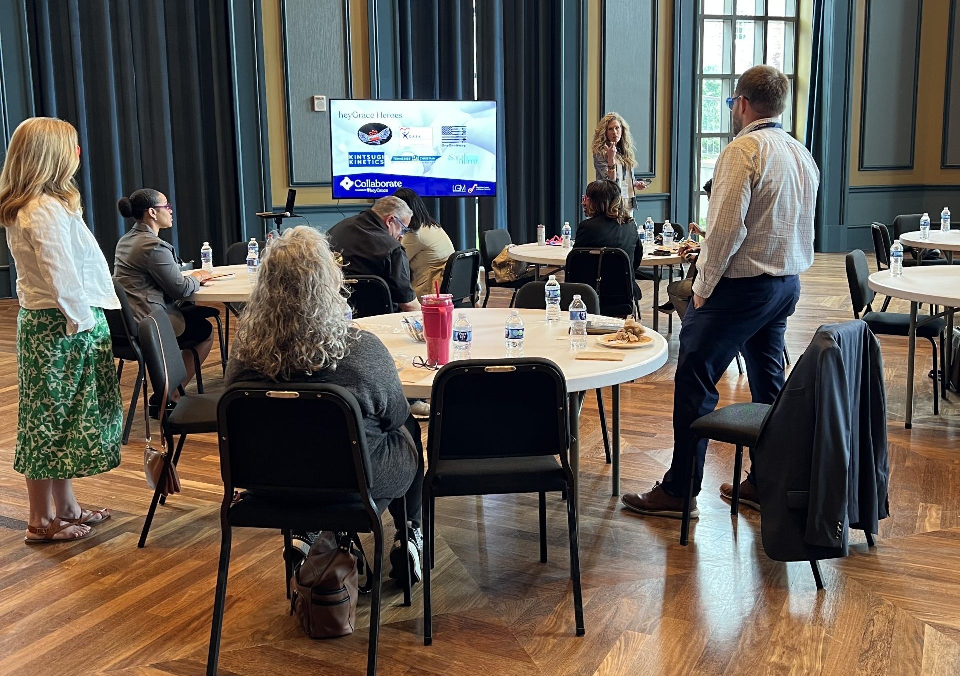 A speaker at a Collaborate gathering